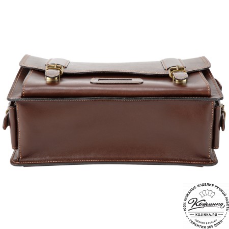 Кожаный портфель-кофр "Адъютант" (тёмно-коричневый)